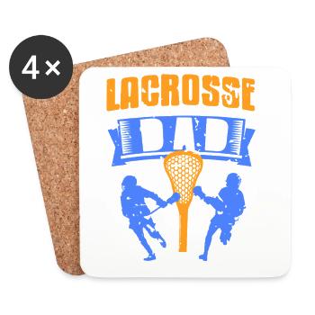 Lacrosse Papa Joueur Fierté Milieu de terrain Fan de sport - Dessous de verre (lot de 4) - blanc - Devant