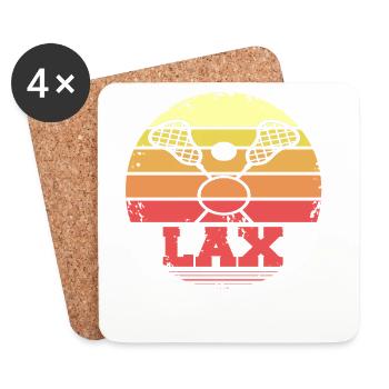 LAX Retro Vintage Lacrosse Sunset Player Style - Untersetzer (4er-Set) - Weiß - Vorne