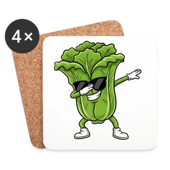 Retro Star Lettuce - Coasters (set of 4) - white - Front