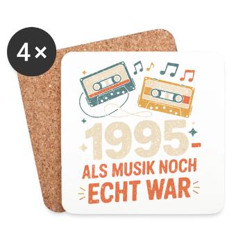1995 Als Musik Noch Echt War - Untersetzer (4er-Set) - Weiß - Vorne