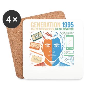 Generation 1995: Analog trifft Digital - Untersetzer (4er-Set) - Weiß - Vorne