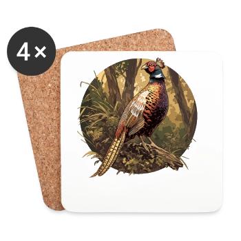 Pheasants Pheasant - Coasters (set of 4) - white - Front