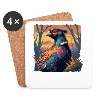 Pheasants Pheasant - Coasters (set of 4) - white - Front