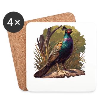 Pheasants Pheasant - Coasters (set of 4) - white - Front