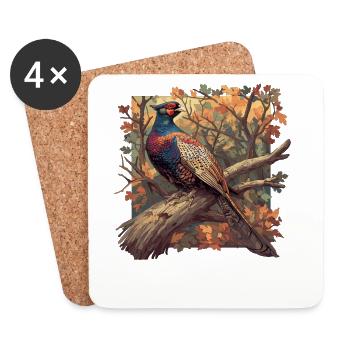 Pheasants Pheasant - Coasters (set of 4) - white - Front