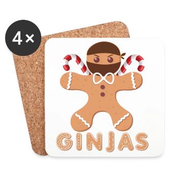 Masked gingerbread with frosting - Coasters (set of 4) - white - Front