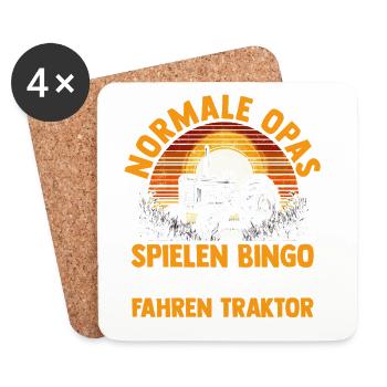 Farmer Farm Farmer Farmer Grandpa Grandpa Trak - Coasters (set of 4) - white - Front