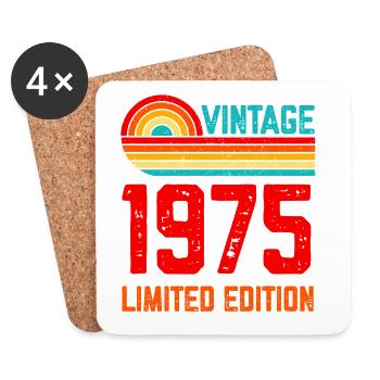 Vintage 1975 Limited Edition 50 Years Birth - Coasters (set of 4) - white - Front
