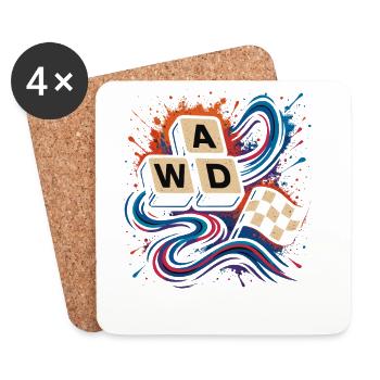AWD Racing Keys Drift Retro Shirt - Coasters (set of 4) - white - Front