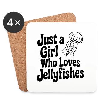 Juste une fille qui aime les méduses - Dessous de verre (lot de 4) - blanc - Devant