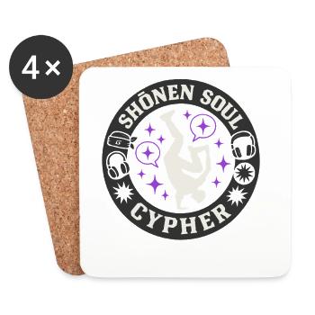 Anime Dance Streetwear Manga Hip Hop Otaku Crew - Coasters (set of 4) - white - Front