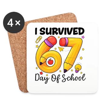 I Survived 67 Days of School Six Seven - Coasters (set of 4) - white - Front
