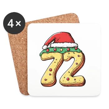 72 Number Cookie Christmas - Coasters (set of 4) - white - Front