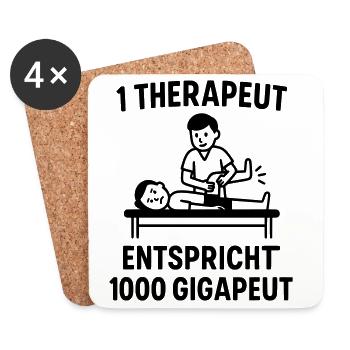 witziger physio spruch therapeut gigapeut - Untersetzer (4er-Set) - Weiß - Vorne