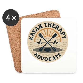 Kayak therapy, Calm nature, Paddling, Psychic - Coasters (set of 4) - white - Front