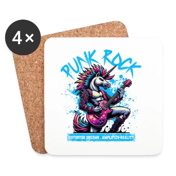 Punk Rock Rebellion Unicorn - Coasters (set of 4) - white - Front