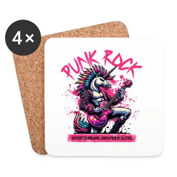 Punk Rock Rebellion Unicorn - Coasters (set of 4) - white - Front