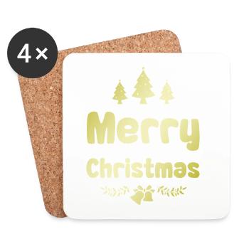 Frohe Weihnachten - Untersetzer (4er-Set) - Weiß - Vorne