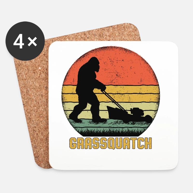 Grassquatch Bigfoot - Untersetzer (4er-Set) - Weiß