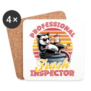 Funny Opossum - Coasters (set of 4) - white - Front