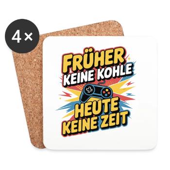 Lustiger Gaming-Spruch für Retro-Fans und Nerds - Untersetzer (4er-Set) - Weiß - Vorne