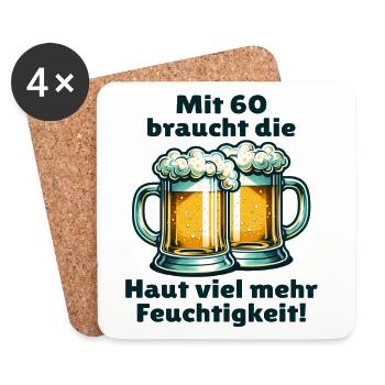60. Geburtstag 60er 60 Geschenk Spruch Sprüche  - Untersetzer (4er-Set) - Weiß - Vorne