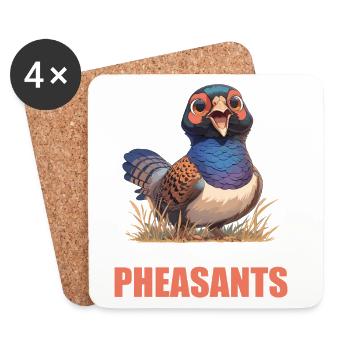 Pheasants Pheasant - Coasters (set of 4) - white - Front