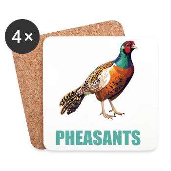 Pheasants Pheasant - Coasters (set of 4) - white - Front