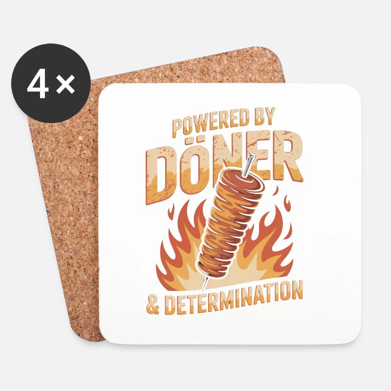Döner Humor - Untersetzer (4er-Set) - Weiß