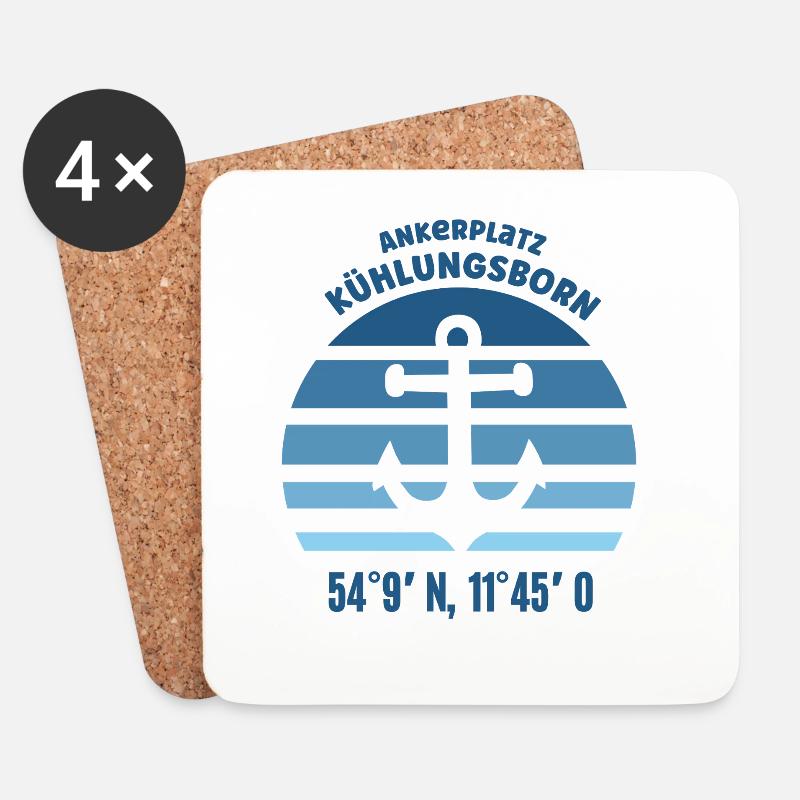 Kühlungsborn Ostseebad Kühlungsborner Ostsee Küste - Untersetzer (4er-Set) - Weiß