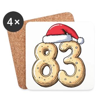 83 Numéro Biscuit Noël - Dessous de verre (lot de 4) - blanc - Devant