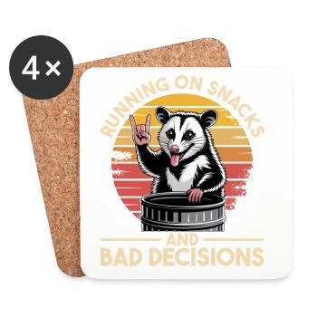 Funny Opossum - Coasters (set of 4) - white - Front