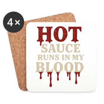 Hot Sauce Maker Fermented Chili Spicy - Coasters (set of 4) - white - Front