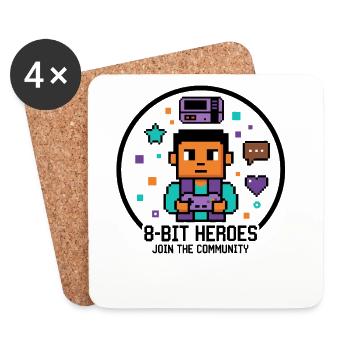 Pixel Gamer | Retro 8-Bit Video Games Style - Coasters (set of 4) - white - Front