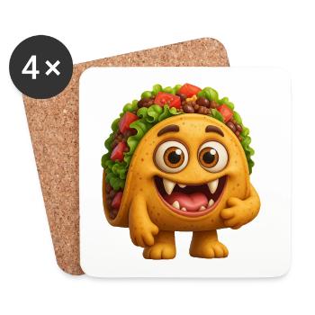 Taco Monster - Untersetzer (4er-Set) - Weiß - Vorne