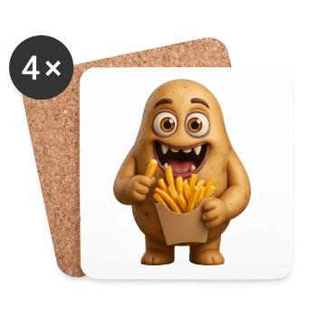 Frites de pommes de terre Monster - Dessous de verre (lot de 4) - blanc - Devant
