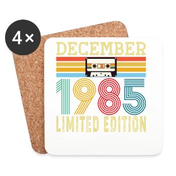 Né en Décembre 1985 40 Ans 40e Anniversaire Cadeau - Dessous de verre (lot de 4) - blanc - Devant