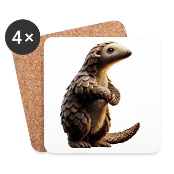 Pangolin Schuppentier Tannenzapfentier Pangoline - Untersetzer (4er-Set) - Weiß - Vorne
