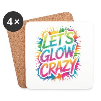 Let's Glow Crazy Retro Sunglasses - Coasters (set of 4) - white - Front