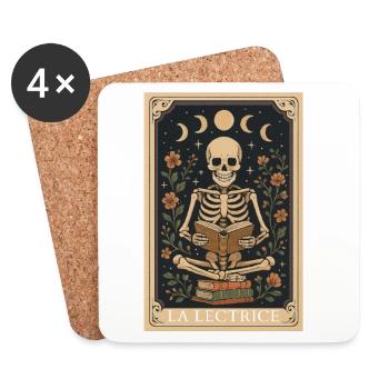 The Gothic Skeleton Tarot Card Reader - Coasters (set of 4) - white - Front
