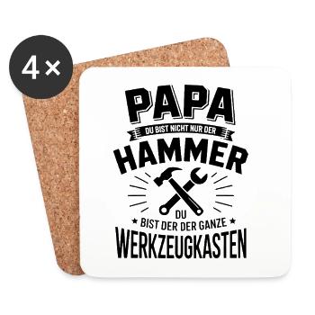 Dad Hammer Vous êtes toute la boîte à outils - Dessous de verre (lot de 4) - blanc - Devant