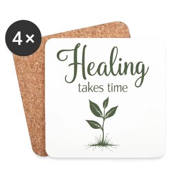 Healing takes time Mindfulness Patience - Coasters (set of 4) - white - Front