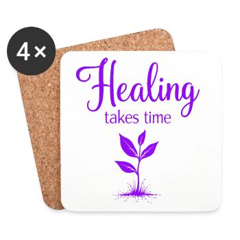 Healing takes time Mindfulness Patience - Coasters (set of 4) - white - Front