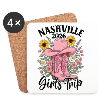 Voyage entre filles Nashville 2026 - Dessous de verre (lot de 4) - blanc - Devant