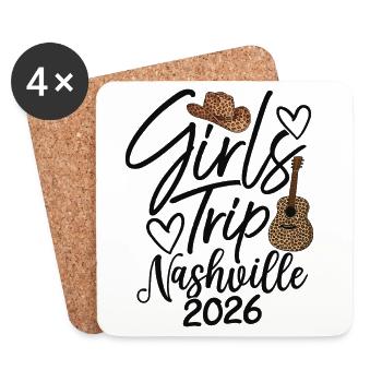 Girls Trip Nashville 2026 - Coasters (set of 4) - white - Front
