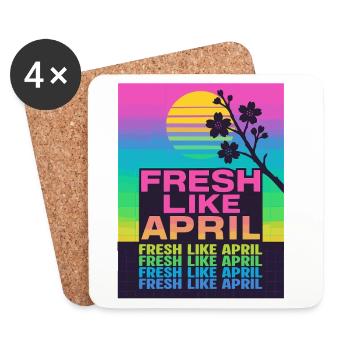 FRESH LIKE APRIL Retro Spring Cherry Blossom - Coasters (set of 4) - white - Front