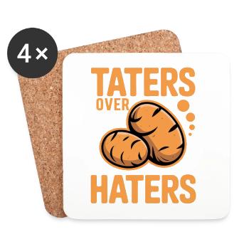 Tatters Over Haters Kartoffel - Untersetzer (4er-Set) - Weiß - Vorne