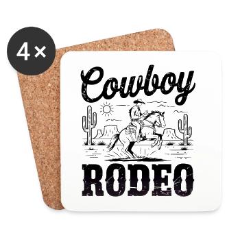 Cowboy Rodeo – Vintage Western - Untersetzer (4er-Set) - Weiß - Vorne