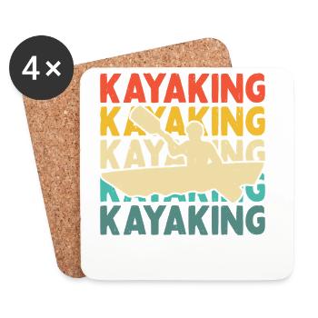 Kayak Kayaker Cadeaux Sports nautiques Tenues - Dessous de verre (lot de 4) - blanc - Devant