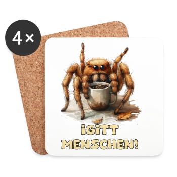 Coffee Spider Wit - Coasters (set of 4) - white - Front